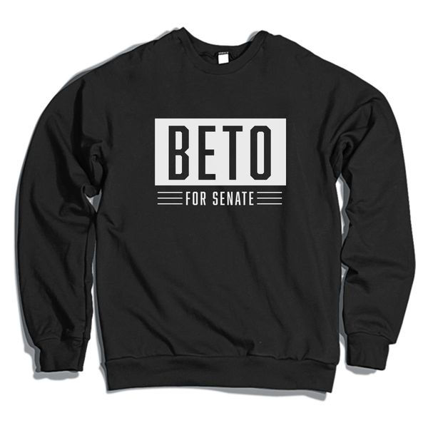 Beto Orourke 2018 Logo Crewneck Sweatshirt Black / S