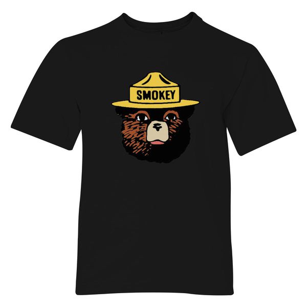 Smokey Bear Logo Youth T-Shirt Black / S