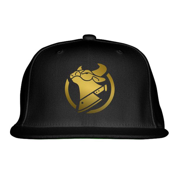 Cow Chop Gold Logo Snapback Hat Black / One Size