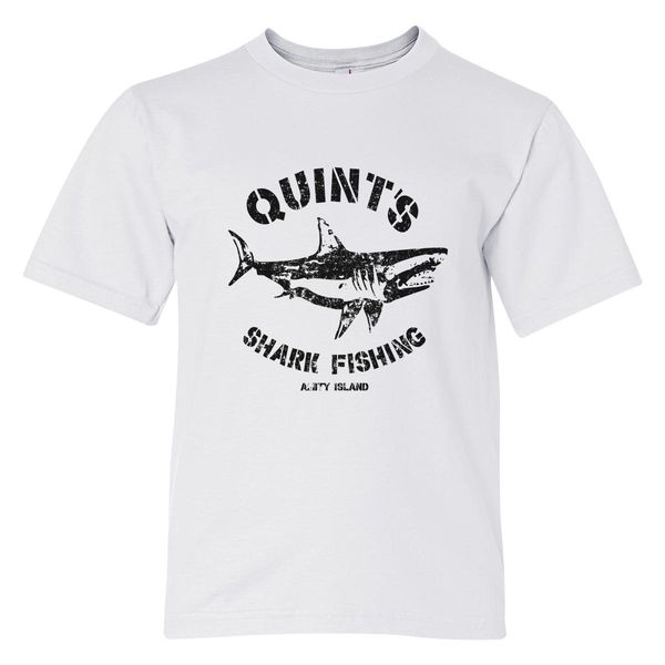 Quint&#039;s Shark Fishing Youth T-Shirt White / S