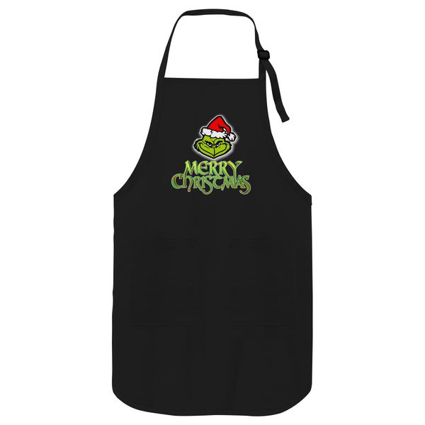 The Grinch Merry Christmas Apron Black / One Size