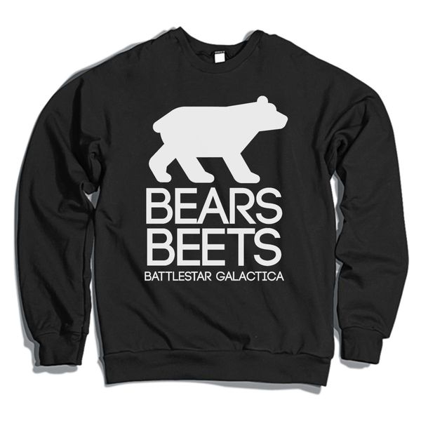 Bears. Beets. Battlestar Galactica Crewneck Sweatshirt Black / S