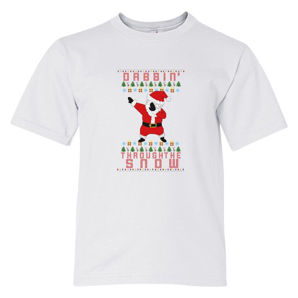 Santa Dabbing Youth T-Shirt White / S