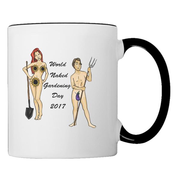 World Naked Gardening Day 2017 Coffee Mug White Black / One Size